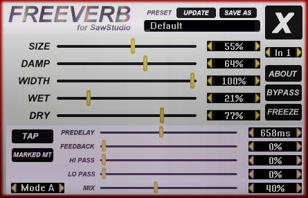 Freeverb for SawStudio Screenshot